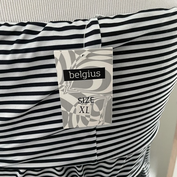 Black/white striped mid length dress, new - Picture 4 of 4